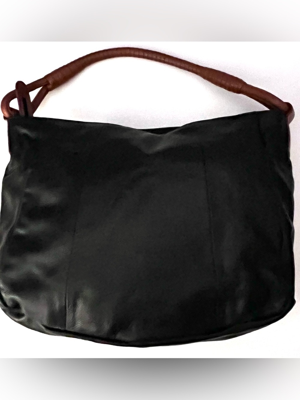 ili New York Toronto Slouchy Black Leather Hobo Shoulder Bag